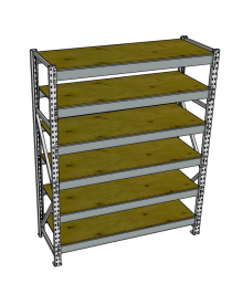 Стеллаж грузовой СГР 3000x1800x500 6 полок (фанера)
