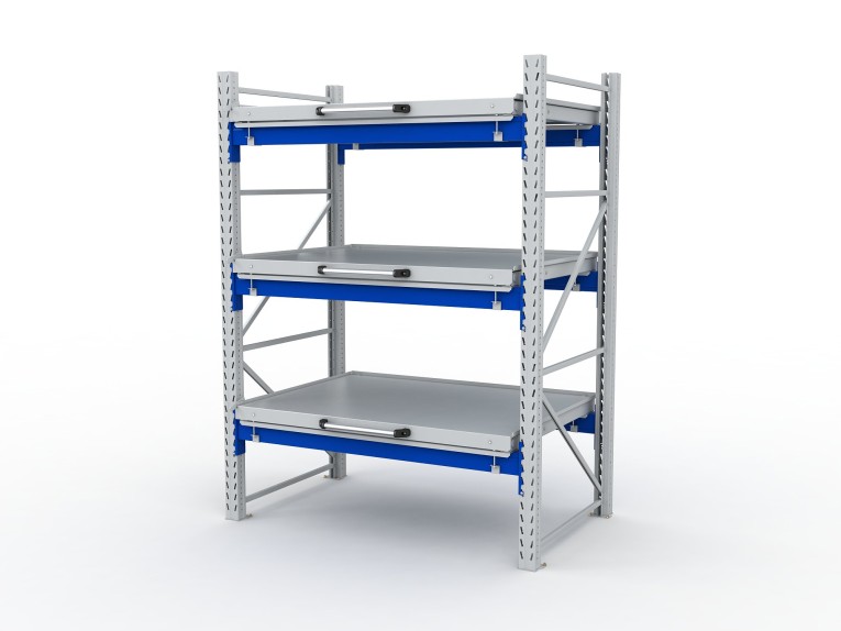 Стеллаж с выкатными платформами S-HEAVY 1000/1300 (3 яруса хранения) купить в Красноярске Стеллаж с выкатными платформами S-HEAVY 1000/1300 (3 яруса хранения) купить в Красноярске