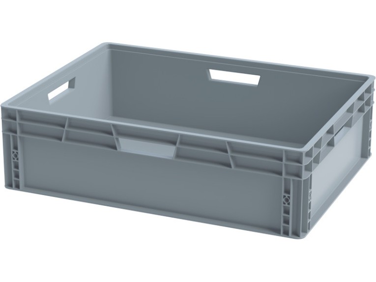 Ящик 800х600х220 сплошной, усиленное дно, цв. серый купить в Красноярске Ящик 800х600х220 сплошной, усиленное дно, цв. серый купить в Красноярске