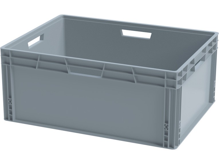 Ящик 800х600х340 сплошной, усиленное дно, цв. серый купить в Красноярске Ящик 800х600х340 сплошной, усиленное дно, цв. серый купить в Красноярске