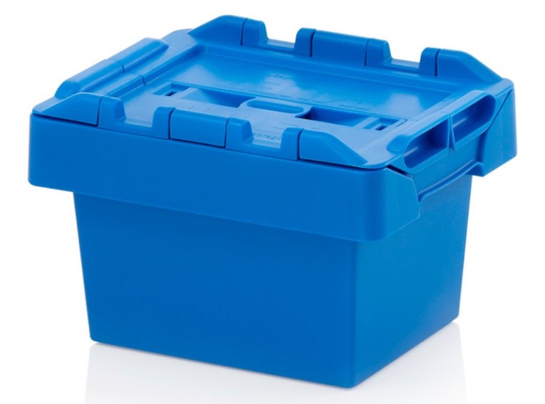 Ящик 300х200х190 с крышкой цв. синий купить в Красноярске Ящик 300х200х190 с крышкой цв. синий купить в Красноярске