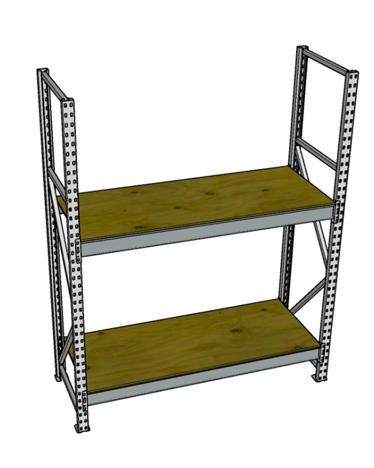Стеллаж грузовой СГР 3000x2100x500 2 полки (фанера) купить в Красноярске